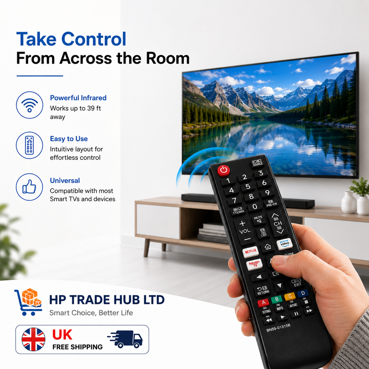 Samsung TV Remote Control BN59-01315B Replacement Smart TV 4K 8K LCD LED UHD HDR